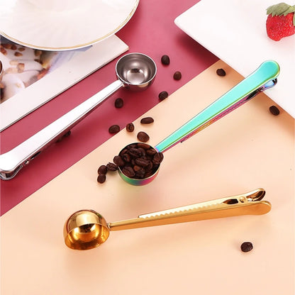 SilverClip Dual-Function Coffee Spoon