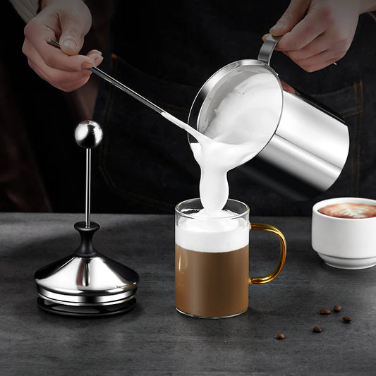 Stainless Steel Hand-Pump Milk Frother