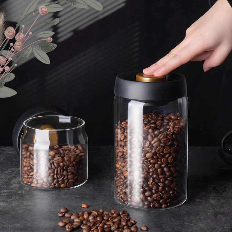 Vacuum-Sealed Glass Storage Jar